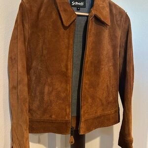 NWOT Schott Brown Suede Zip Front Jacket